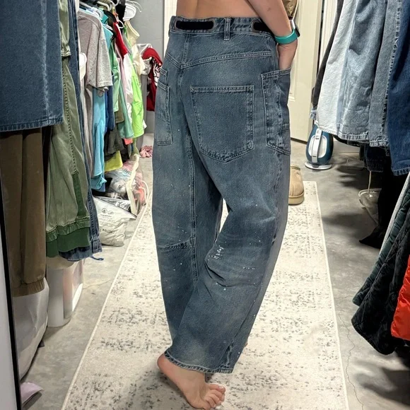 Free People We The Free Moxie Pull-On Barrel Jeans - Picture 6 of 7